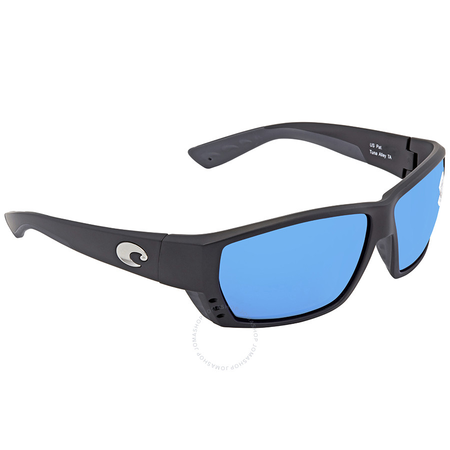 Costa Del Mar Tuna Alley Large Fit Blue Mirror Glass Rectangular Polarized Sunglasses TA 11 OBMGLP TA 11 OBMGLP