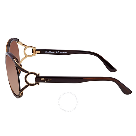 Ferragamo Brown Gradient Round Sunglasses SF600S 220 61