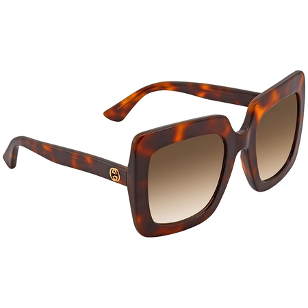 Gucci Gucci Brown Gradient Rectangular Ladies Sunglasses GG0328S 002 53 GG0328S 002 53