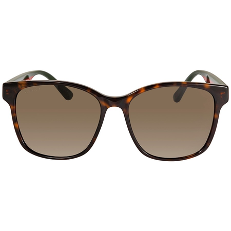 Gucci Gucci Brown Square Unisex Sunglasses GG0417SK 003 56 GG0417SK 003 56