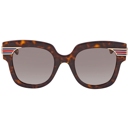 Gucci Gucci Grey Brown Shaded Square Ladies Sunglasses GG0281S 002 50 GG0281S 002 50