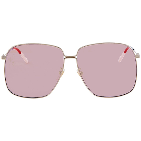 Gucci Gucci Pink Oversized Ladies Sunglasses GG0394S 004 62 GG0394S 004 62