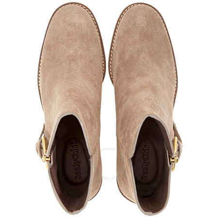 See By Chloe Ladies Bootie Zip Up Gold Ring SB31147A 09270 7A4