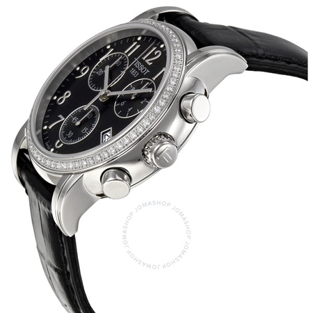 Tissot Dressport Chronograph Black Leather Ladies Watch T0502171605201 T050.217.16.052.01