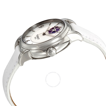Tissot Lady Heart Flower Automatic White Mother of Pearl Dial Ladies Watch T0502071711705
