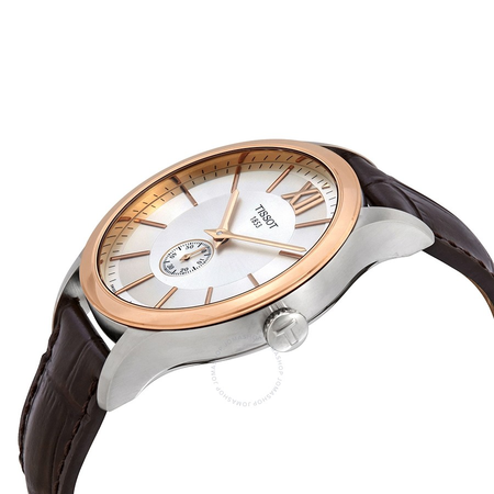 Tissot T-Gold Classic Silver Dial Automatic Men's Leather Watch T912.428.46.038.00