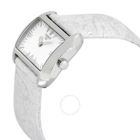 Tissot T-Wave White Dial Silver Leather Ladies Watch T0233091603102 T023.309.16.031.02