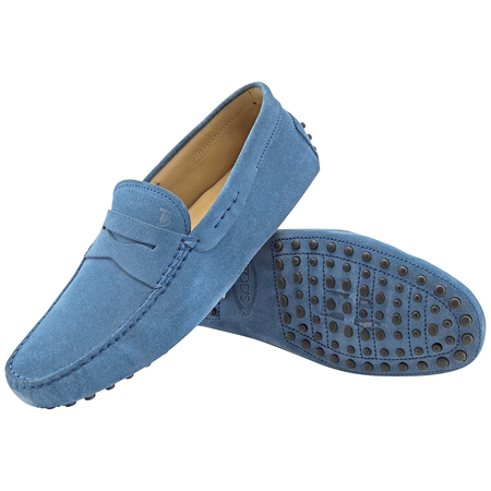 Tod's Men's Blue Gommino Driving Shoes In Suede Mocassino XXM0EO00010RE0U811