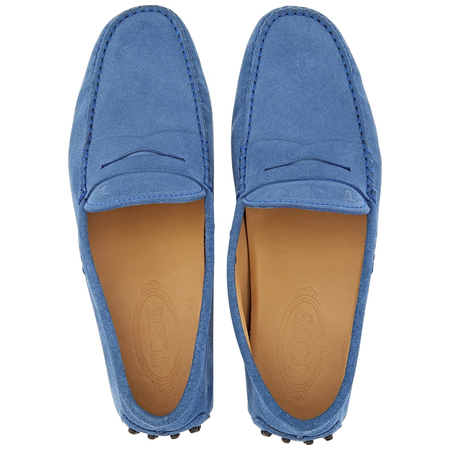 Tod's Men's Blue Gommino Driving Shoes In Suede Mocassino XXM0EO00010RE0U811