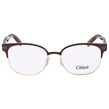 Chloe Chloe Gold Brown Geometric Ladies Eyeglasses CE213174353 CE213174353