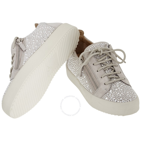 Giuseppe Zanotti Ladies Silver Sneakers All Over Strass RW80066