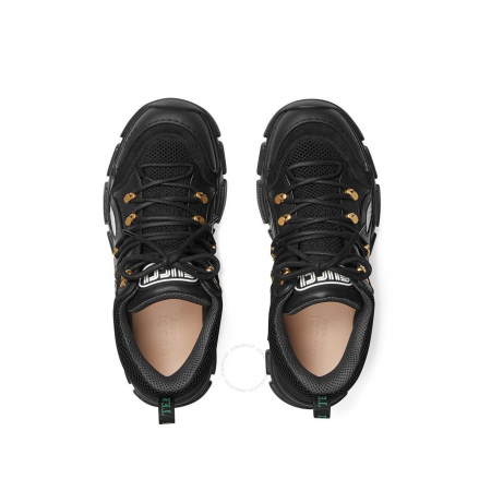 Gucci Men's Black Leather Flashtrek Sneaker 543149 GGZ80 1079