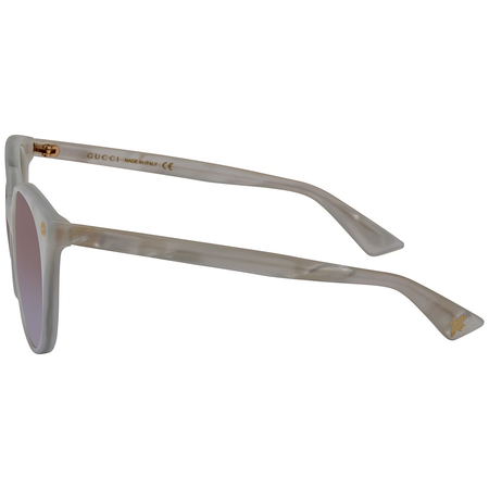 Gucci White Round Sunglasses GG0091S 004 52