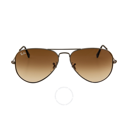 Ray Ban Ray-Ban Aviator Gunmetal Frame Brown Non-Polarized Crystal Lens 58mm Men's Sunglasses RB3025 004/51 58-14 RB3025 004/51 58-14