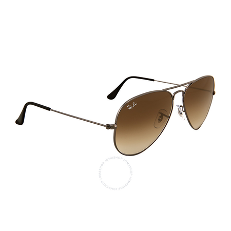 Ray Ban Ray-Ban Aviator Gunmetal Frame Brown Non-Polarized Crystal Lens 58mm Men's Sunglasses RB3025 004/51 58-14 RB3025 004/51 58-14