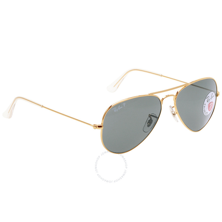 Ray Ban Original Aviator Green Polarized Sunglasses RB3025 001/58 55-14 RB3025 001/58 55-14