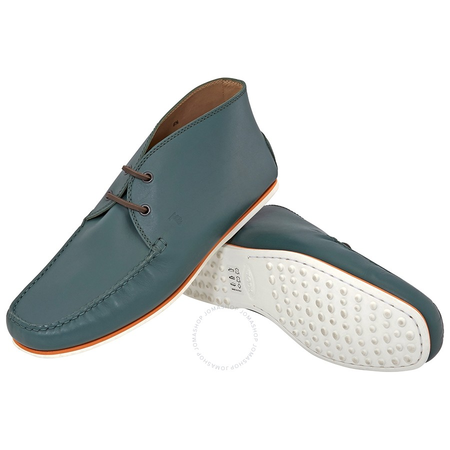 Tod's Men's Leather City Gommino Ankle Boots in Bottle XXM0VV0I630BR0T801
