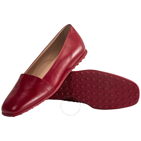 Tod's Womens Leather Slippers in Dark Amaranth XXW0WD0M1006XTR605
