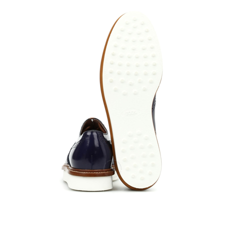 Tod's Womens Platform Wingtip Oxford Leather Lace  Brogue Shoes in Light Blue XXW0WM00N50BHHU800