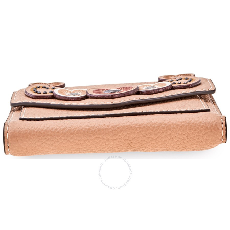 Coach Ladies Small Leather Wallet- Beige Hearts 29747 DKEQO
