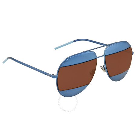 Dior Blue, Brown Mirror Aviator Sunglasses DIOR SPLIT 1/S 0Y4E