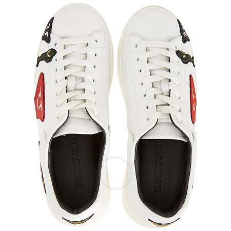 Emporio Armani Men's White Deer Cartoon Space Sneakers X4X159-XL627-000