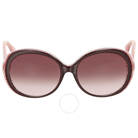 Fendi Micrologo Black Burgundy Crystal Round Asia Fit Sunglasses FF 0001/F/S 7PH\K8