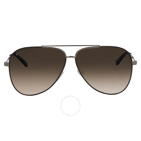 Salvatore Ferragamo Brown Aviator Sunglasses SF131S 211 60