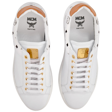 MCM Ladies M Logo Combi Lt Sneakers MEX9S2I03WT