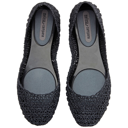 Melissa Black Campana Ppl Flat Glt Mesh Flats 31512 52682