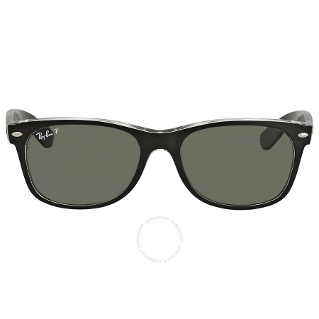 Ray Ban New Wayfarer Green Polarized Sunglasses RB2132 605258 55-18