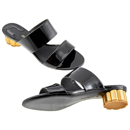 Salvatore Ferragamo Ladies Two-banded Flower Heel Sandal 01M660 671048