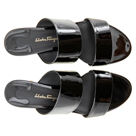 Salvatore Ferragamo Ladies Two-banded Flower Heel Sandal 01M660 671048