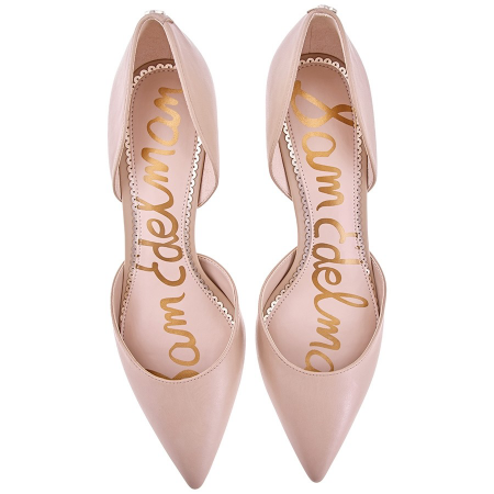 Sam Edelman Ladies Middle Heel Pump Nude 65 Dorsay Pump Nappa JAINA DRESS NAPPA LTH CLASSIC NUDE