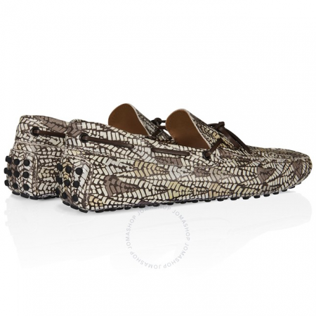 Tod's Men's Gommino Driving Shoes in Taupe/Dark Brown XXM0WG054709TB0631