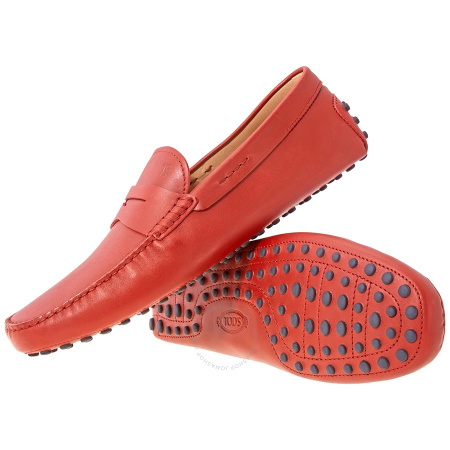 Tod's Men's Leather Moccasins in Dark Orange Red XXM0WG00010BR0R007