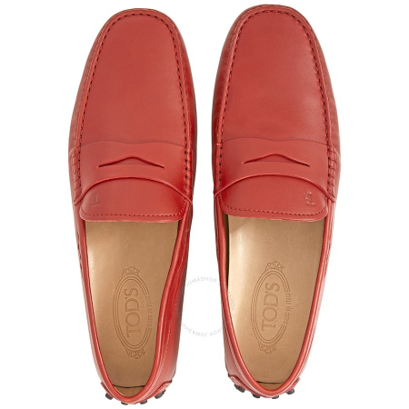Tod's Men's Leather Moccasins in Dark Orange Red XXM0WG00010BR0R007
