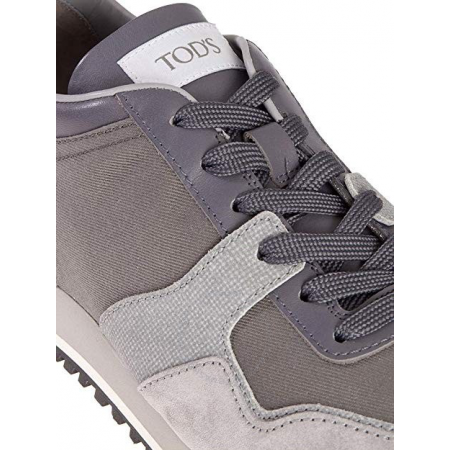 Tod's Men's  Leather Sneakers in Fog/Tar/Cement XXM0XH0Q803FZL89JY