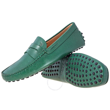 Tod's Men's Light English Green Gommini Moccassin Driver Shoes XXM0EO00010BUKV808