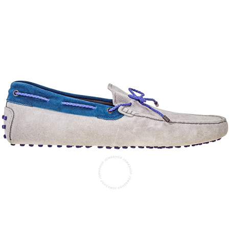Tod's Men's Whithe and Blue Gommino Driving Shoes XXM0GW05473SUB9999
