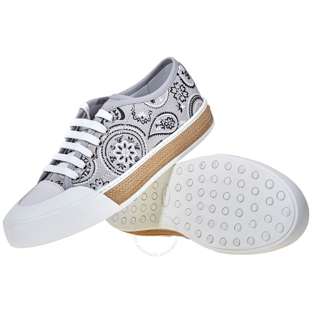 Tod's Womens Canvas Sneakers in Medium Cement/White XXW26A0T640GPQ714I