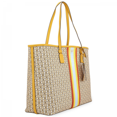 Tory Burch Gemini Link Canvas Tote- Daylily Gemini Link 53303-783