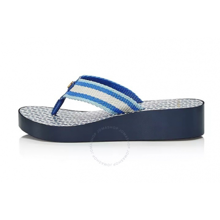 Tory Burch Ladies Gemini Link Wedge Flip-flops in Blue 61714-430