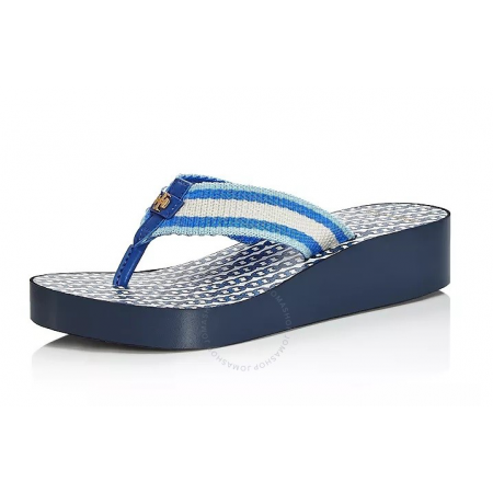 Tory Burch Ladies Gemini Link Wedge Flip-flops in Blue 61714-430