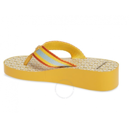 Tory Burch Ladies Gemini Link Wedge Flip-flops in Yellow 61714-722