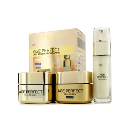 L'Oreal L'Oreal Age Perfect Cell Renew Programme Night Cream 50ml + Day Cream SPF 15 50ml + Serum 30ml, 3pcs 3061376210612