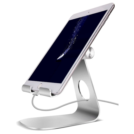 Adjustable Tablet Stand, Lamicall iPad Stand : Desktop Stand for iPad 2 3 4 Pro Air mini, kindle, Samsung Tab and Other Tablets - Silver