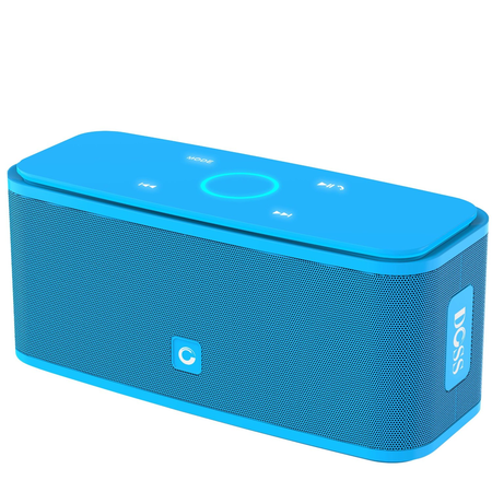 DOSS Touch Wireless Portable Bluetooth V4.0 Speakers with 12W High-Definition Sound Quality and Superior Bass,Sensitive touch,12 Hours playtime,Handsfree - [Blue]