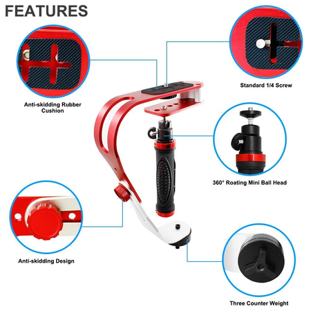 PRO Handheld Video Stabilizer Steady cam for Gopro, DSLR, DV, SLR, Canon, Nikon, Digital Camera Camcorde