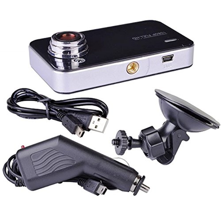 Automotive 720p HD Dash Cam with Night Vision, 2.4" LCD Screen & Windshield Mounting (Records to microSD Card)
